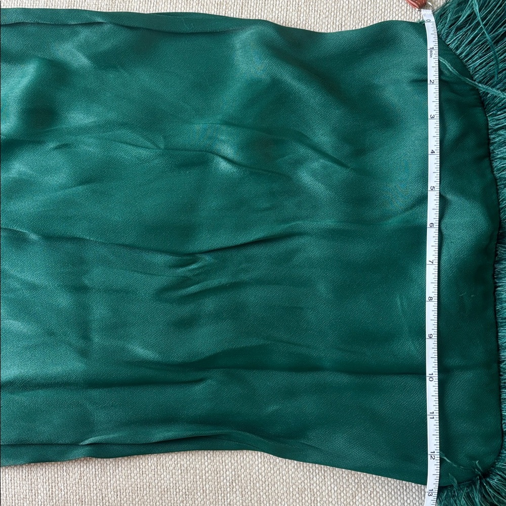 Zara Collection - Elegant Green Feathered Dress - Picture 6 of 7